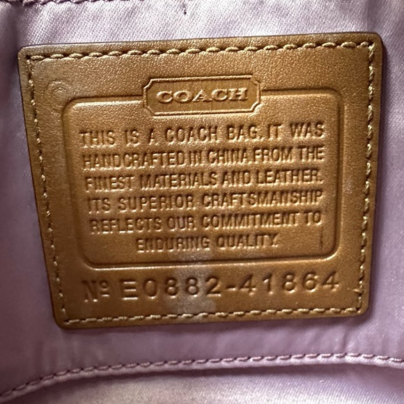 Coach Leather Bag Metallic Bronze Color Shoulder Handbag Mini 9x6 G0882-41864 - Picture 9 of 10